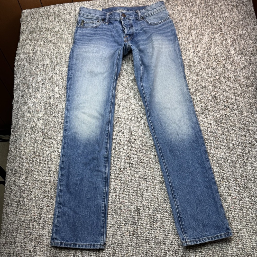 Abercrombie & Fitch The A&F Skinny Jeans Mens 30x30 Button Fly Blue Denim
